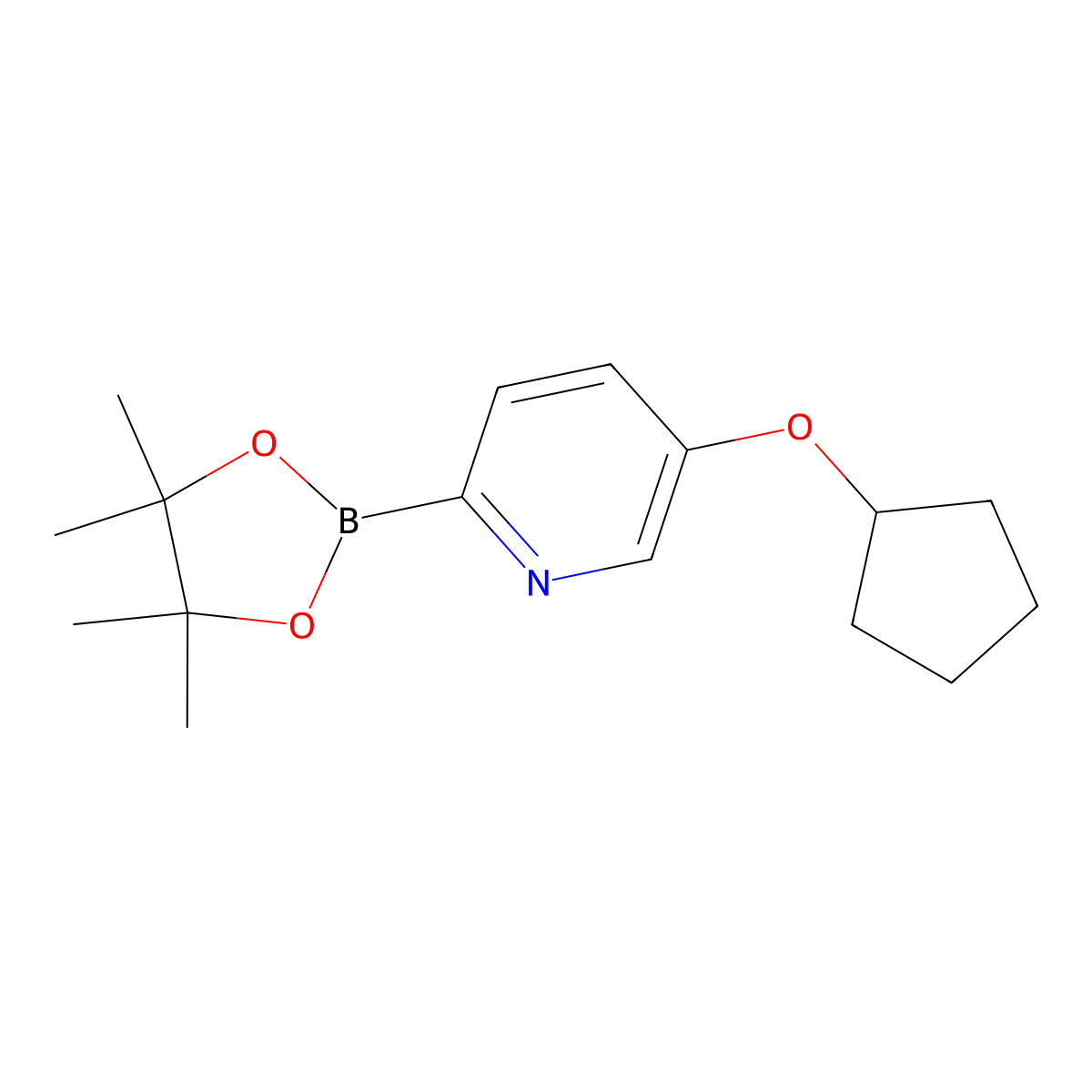 5-(Cyclopentoxy)pyridine-2-boronic acid pinacol ester molecular structure, CAS 2223029-33-0