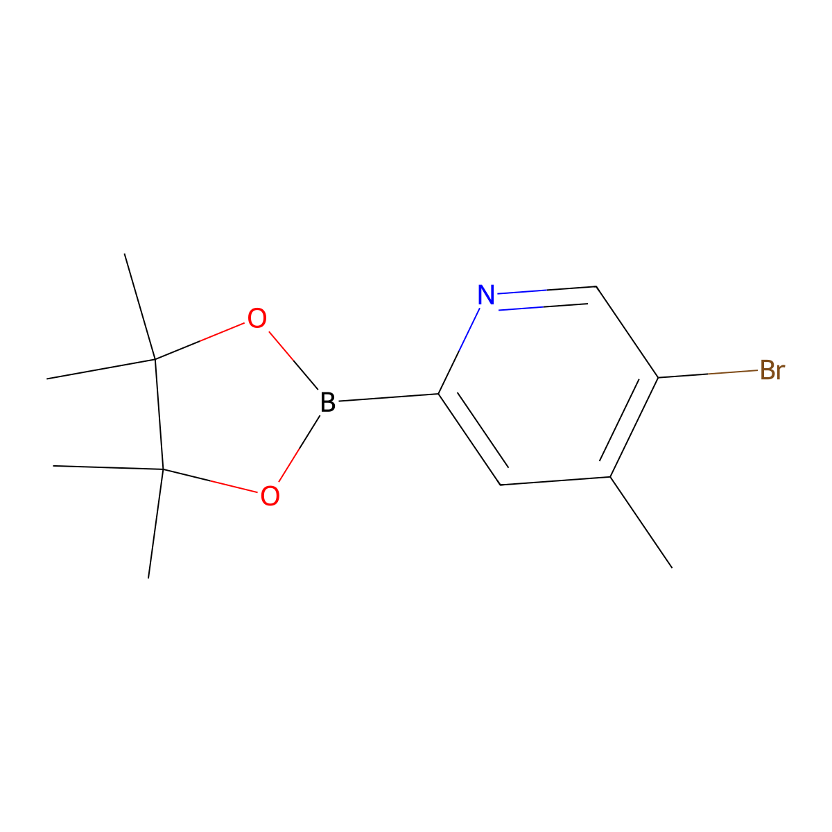 5-Bromo-4-methylpyridine-2-boronic acid pinacol ester molecular structure, CAS 2223029-39-6
