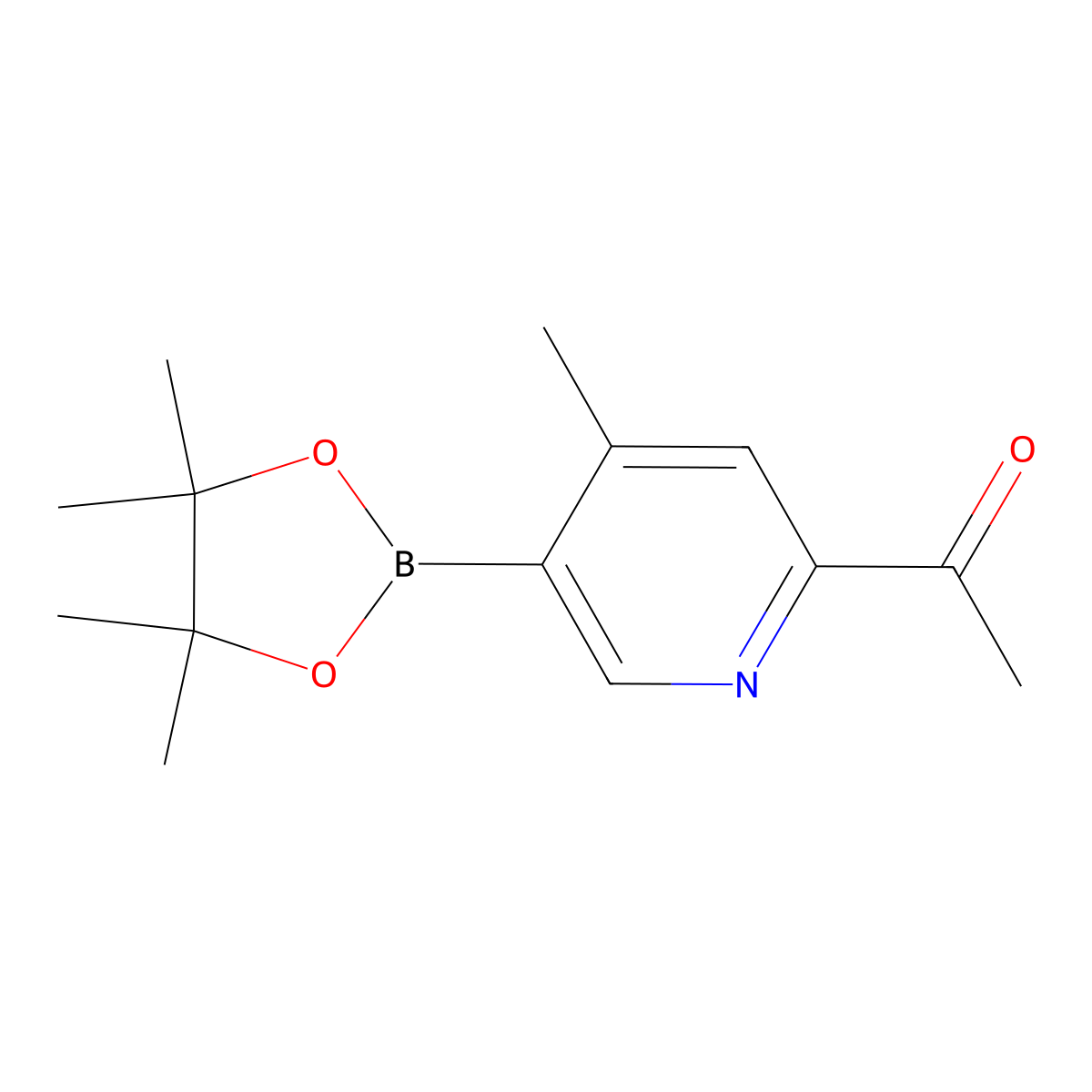 4-Methyl-6-acetylpyridine-3-boronic acid pinacol ester molecular structure, CAS 2223029-50-1