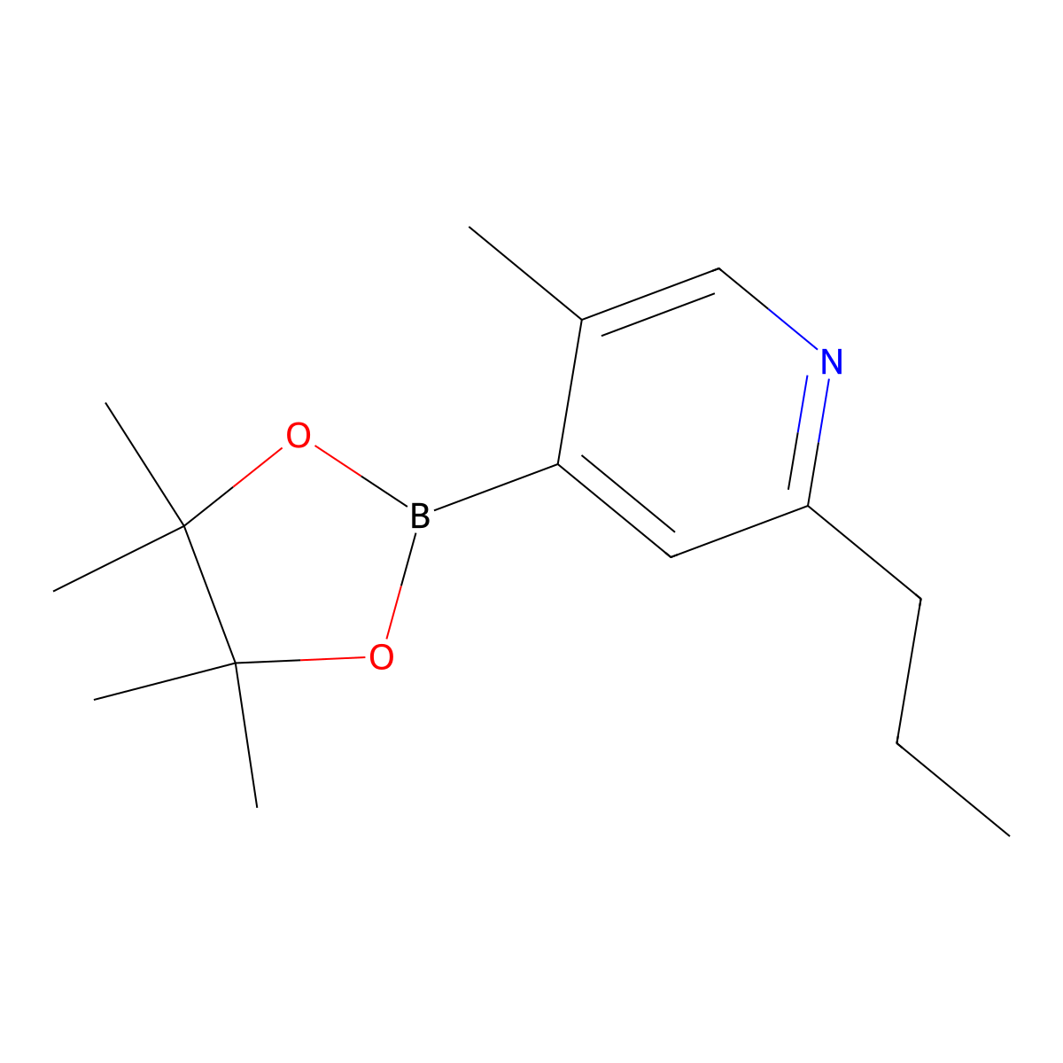 5-Methyl-2-(n-propyl)pyridine-4-boronic acid pinacol ester molecular structure, CAS 2223029-53-4