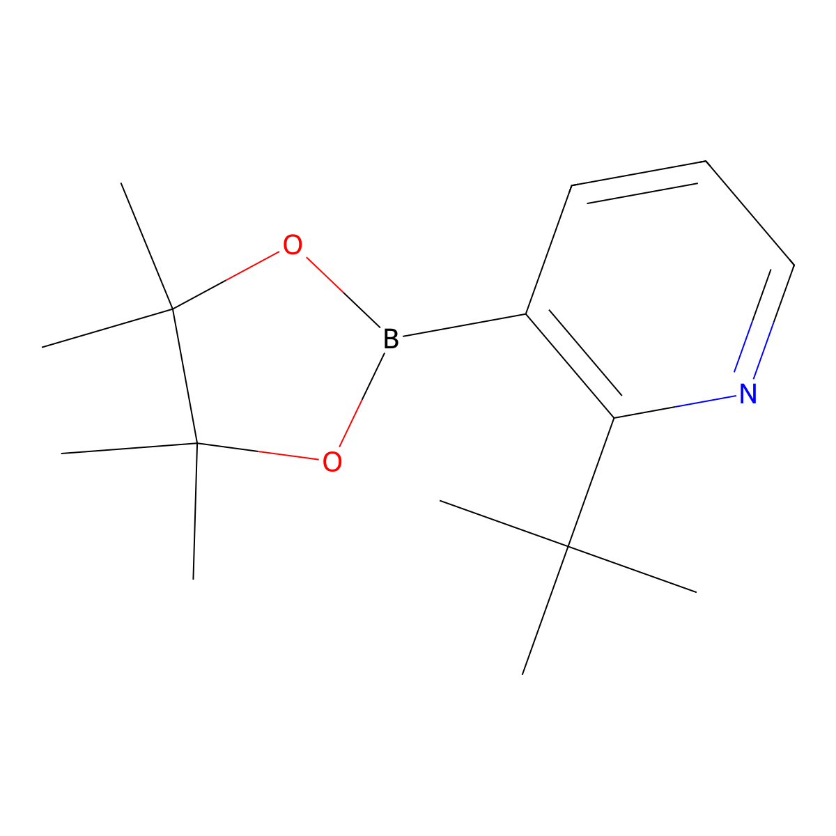2-(tert-Butyl)pyridine-3-boronic acid pinacol ester molecular structure, CAS 2223029-60-3