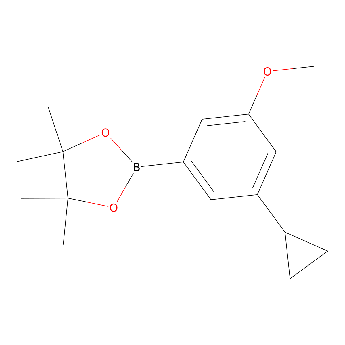 (3-Cyclopropyl-5-methoxyphenyl)boronic acid pinacol ester molecular structure, CAS 2223029-62-5