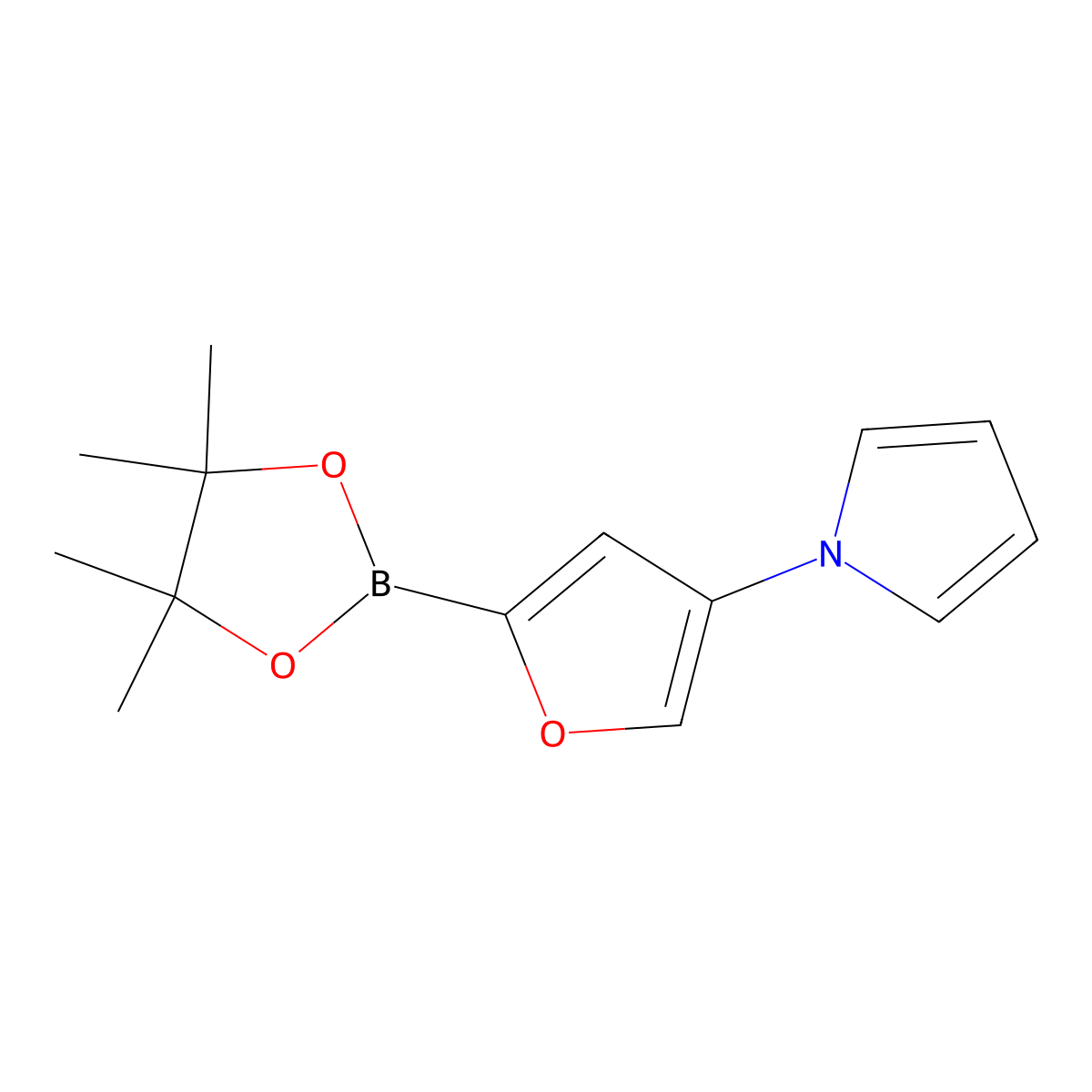 4-(1H-Pyrrol-1-yl)furan-2-boronic acid pinacol ester molecular structure, CAS 2223029-65-8
