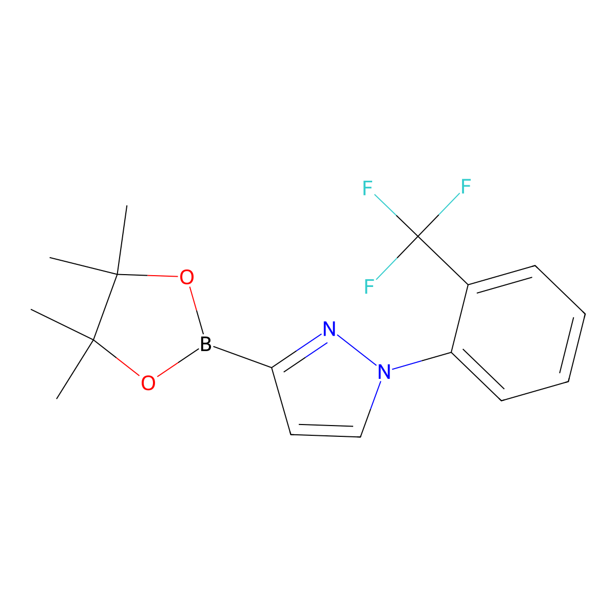1-(2-Trifluoromethylphenyl)-1H-pyrazole-3-boronic acid pinacol ester molecular structure, CAS 2223029-72-7