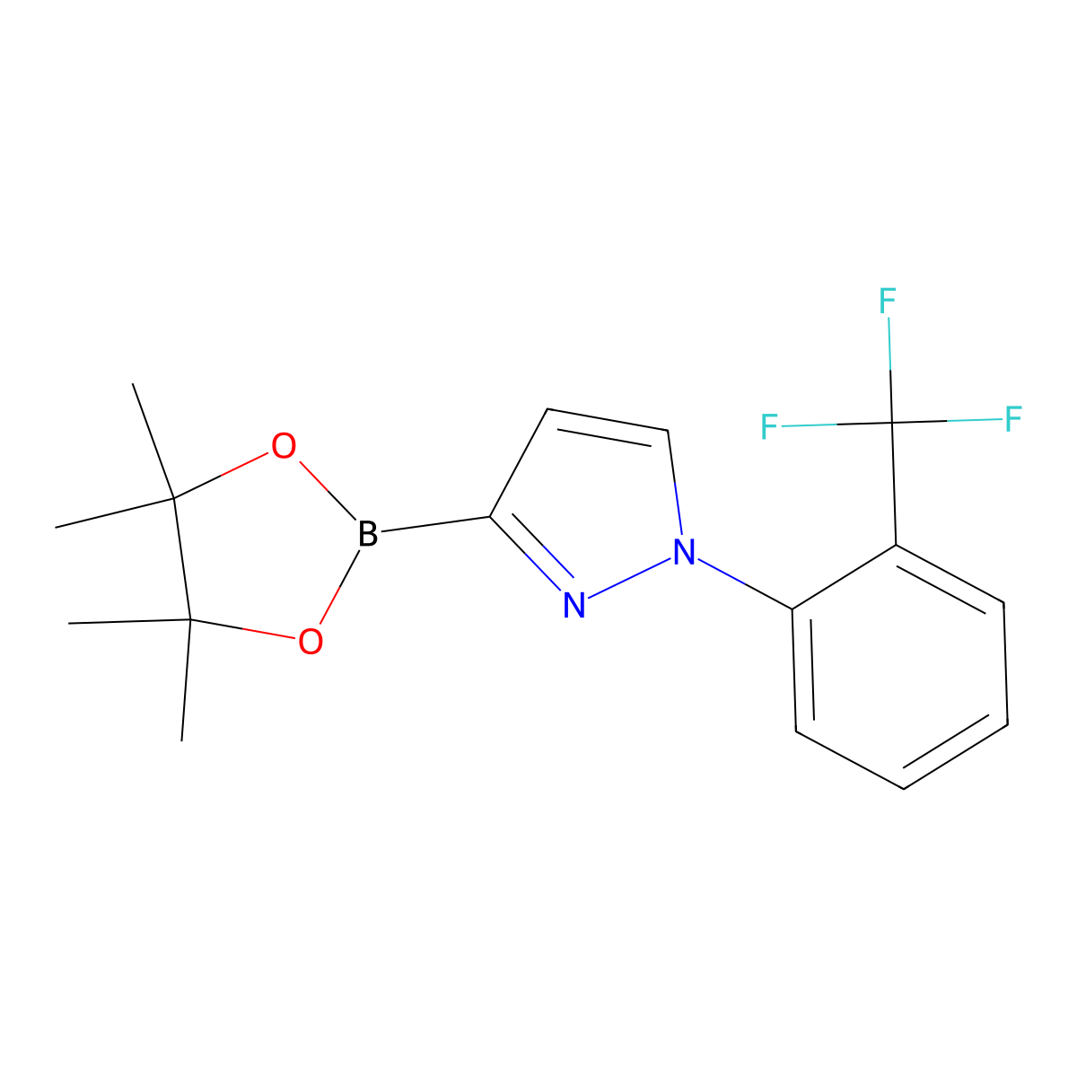 1-(2-Trifluoromethylphenyl)-1H-pyrazole-3-boronic acid pinacol ester molecular structure, CAS 2223029-72-7