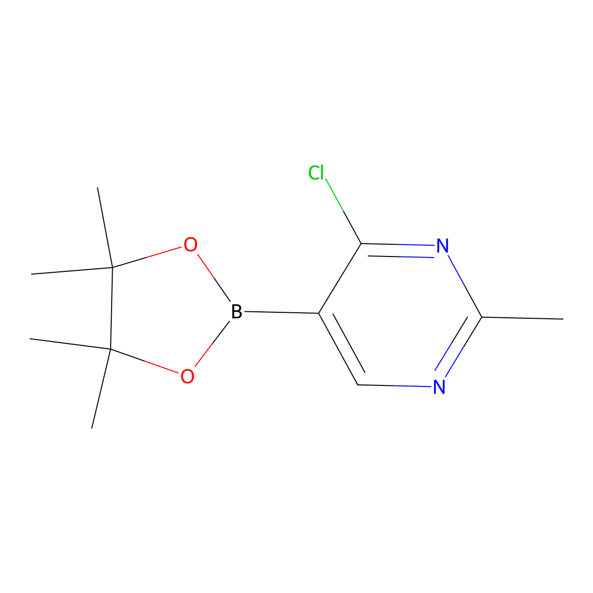 4-Chloro-2-methylpyrimidine-5-boronic acid pinacol ester molecular structure, CAS 2223029-78-3