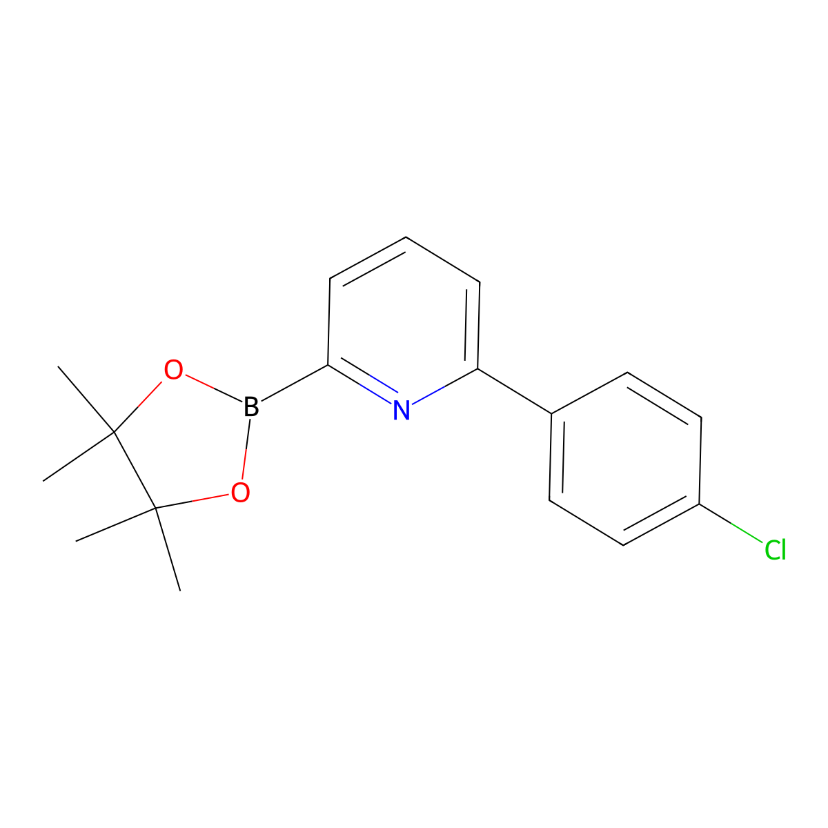 2-(4-Chlorophenyl)-6-(4,4,5,5-tetramethyl-1,3,2-dioxaborolan-2-yl)pyridine molecular structure, CAS 2223029-80-7