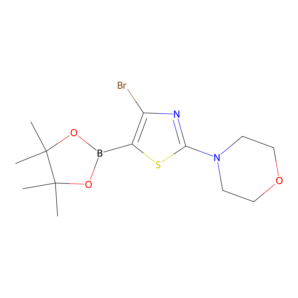 4-Bromo-2-(morpholino)thiazole-5-boronic acid pinacol ester molecular structure, CAS 2223029-81-8