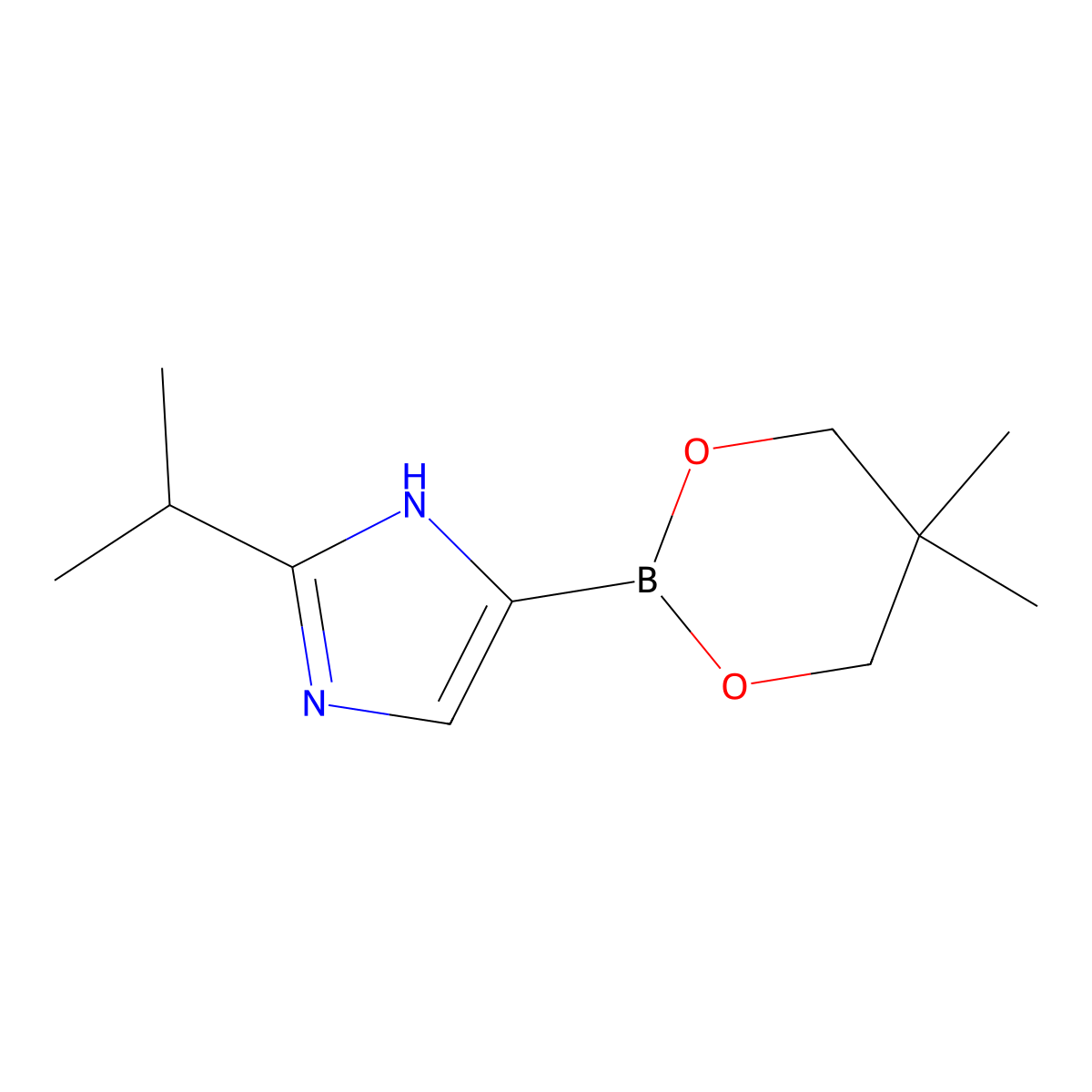 2-(iso-Propyl)imidazole-4-boronic acid neopentylglycol ester molecular structure, CAS 2223030-28-0