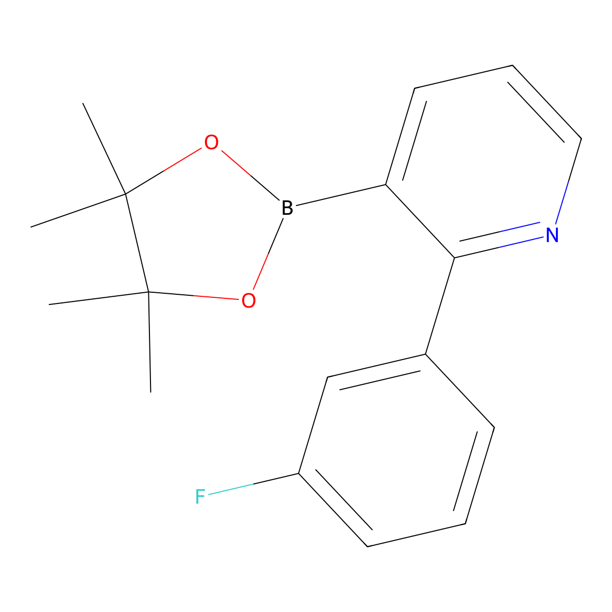 2-(3-Fluorophenyl)pyridine-3-boronic acid pinacol ester molecular structure, CAS 2223030-42-8