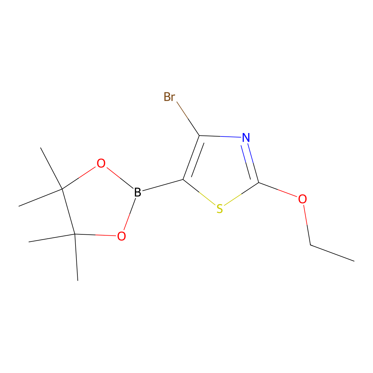 4-Bromo-2-ethoxythiazole-5-boronic acid pinacol ester molecular structure, CAS 2223030-47-3
