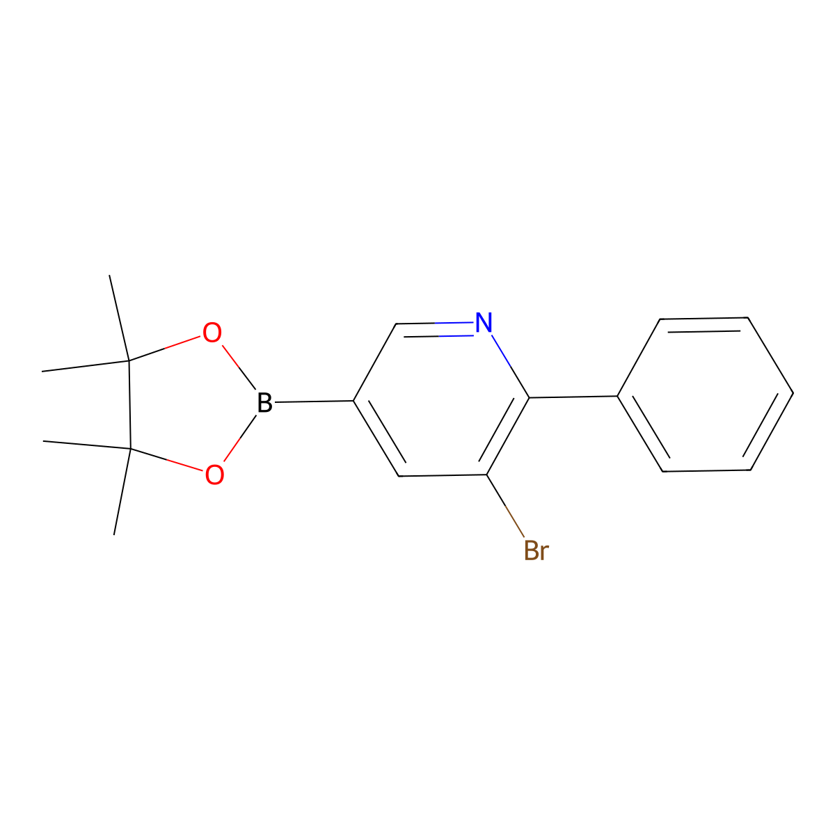 5-Bromo-6-phenylpyridine-3-boronic acid pinacol ester molecular structure, CAS 2223030-66-6