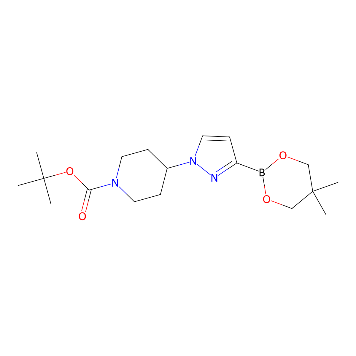 1-(N-Boc-Piperidin-4-yl)imidazole-3-boronic acid neopentylglycol ester molecular structure, CAS 2223030-72-4