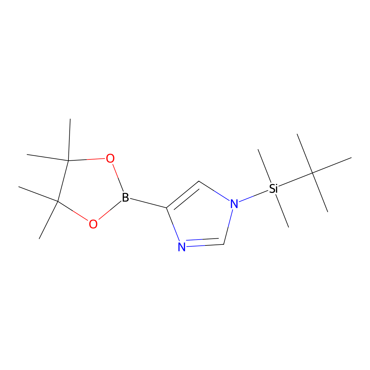 1-(tert-Butyldimethylsilyl)imidazole-4-boronic acid pinacol ester molecular structure, CAS 2223030-75-7