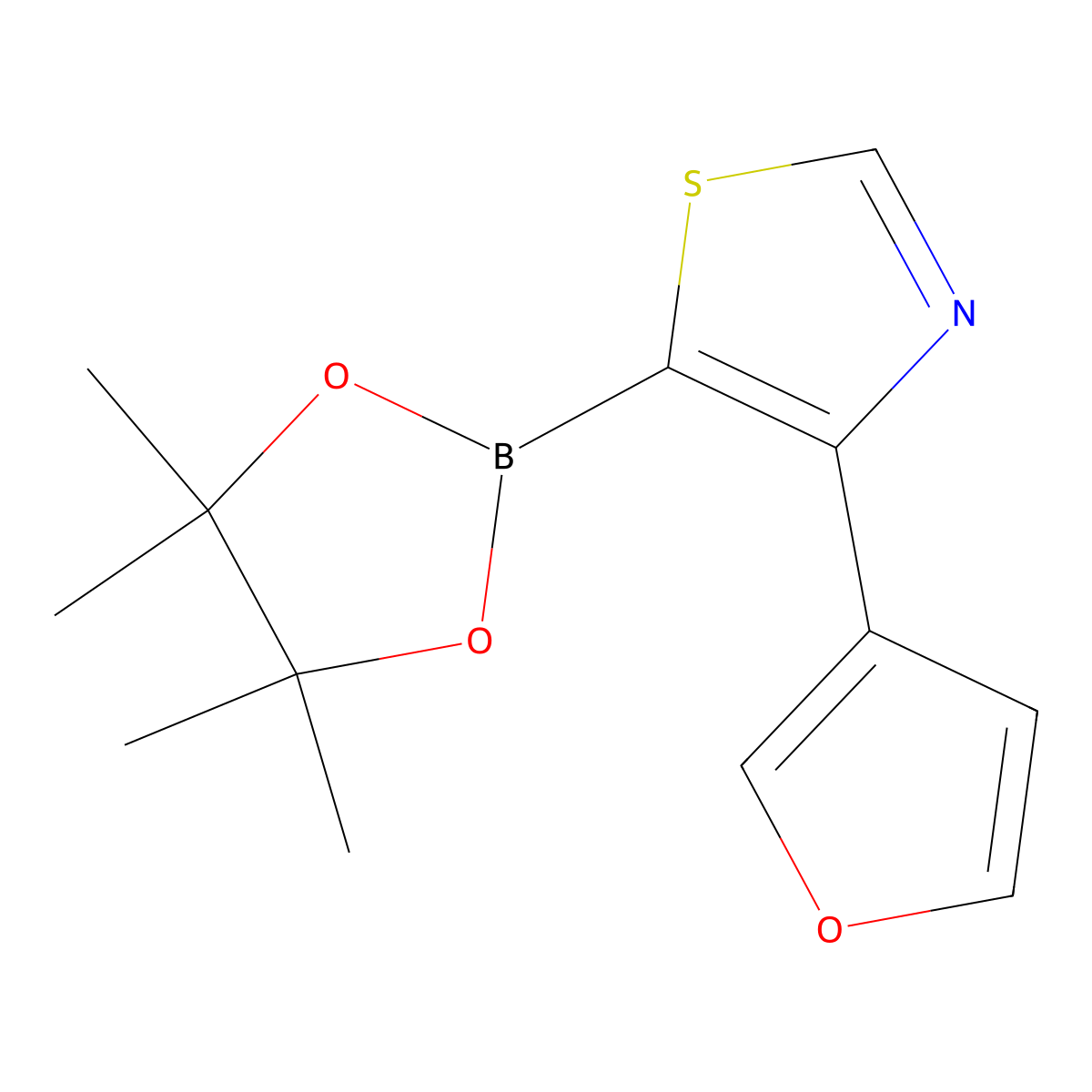 4-(3-Furyl)thiazole-5-boronic acid pinacol ester molecular structure, CAS 2223030-77-9