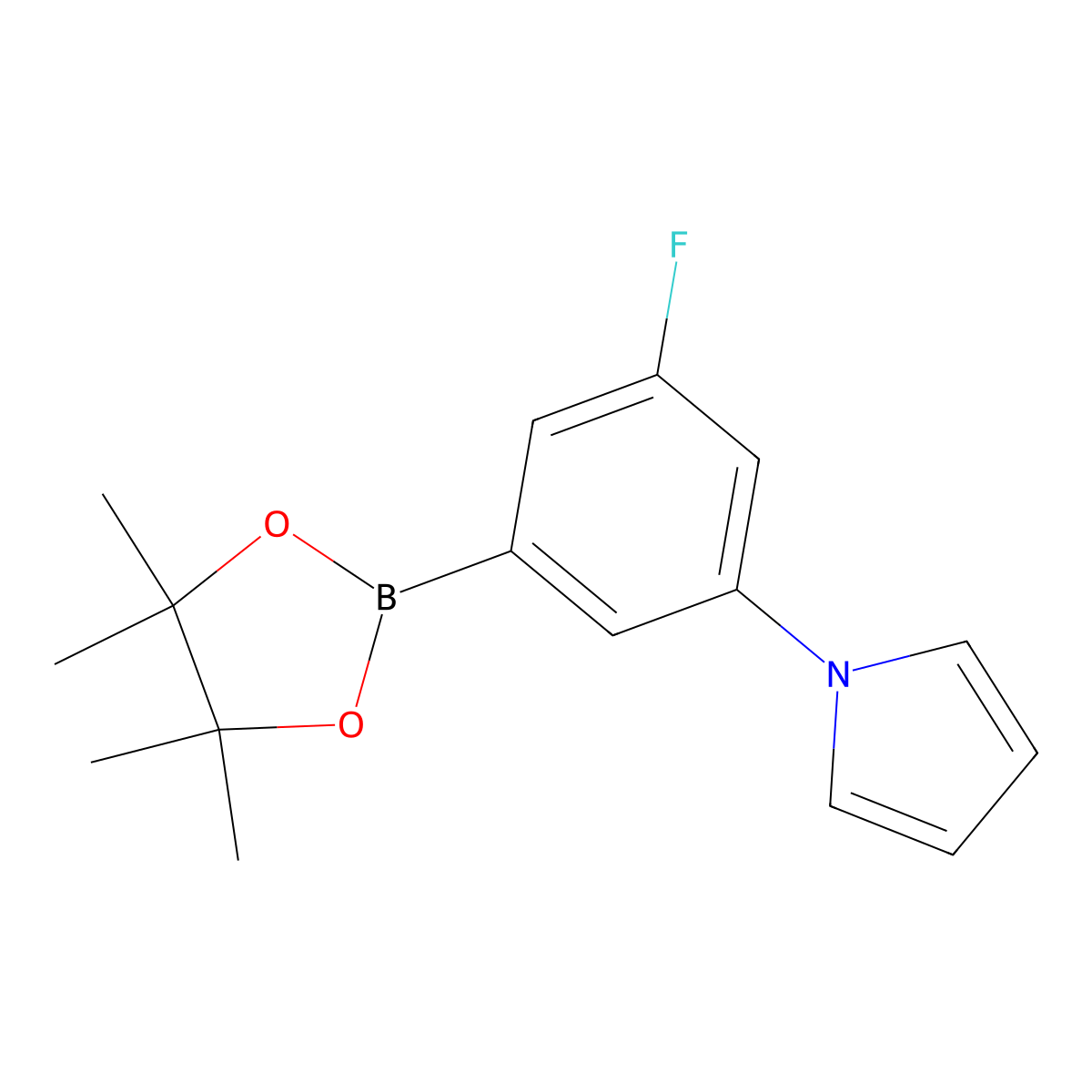 3-Fluoro-5-(1H-pyrrol-1-yl)phenylboronic acid pinacol ester molecular structure, CAS 2223030-80-4