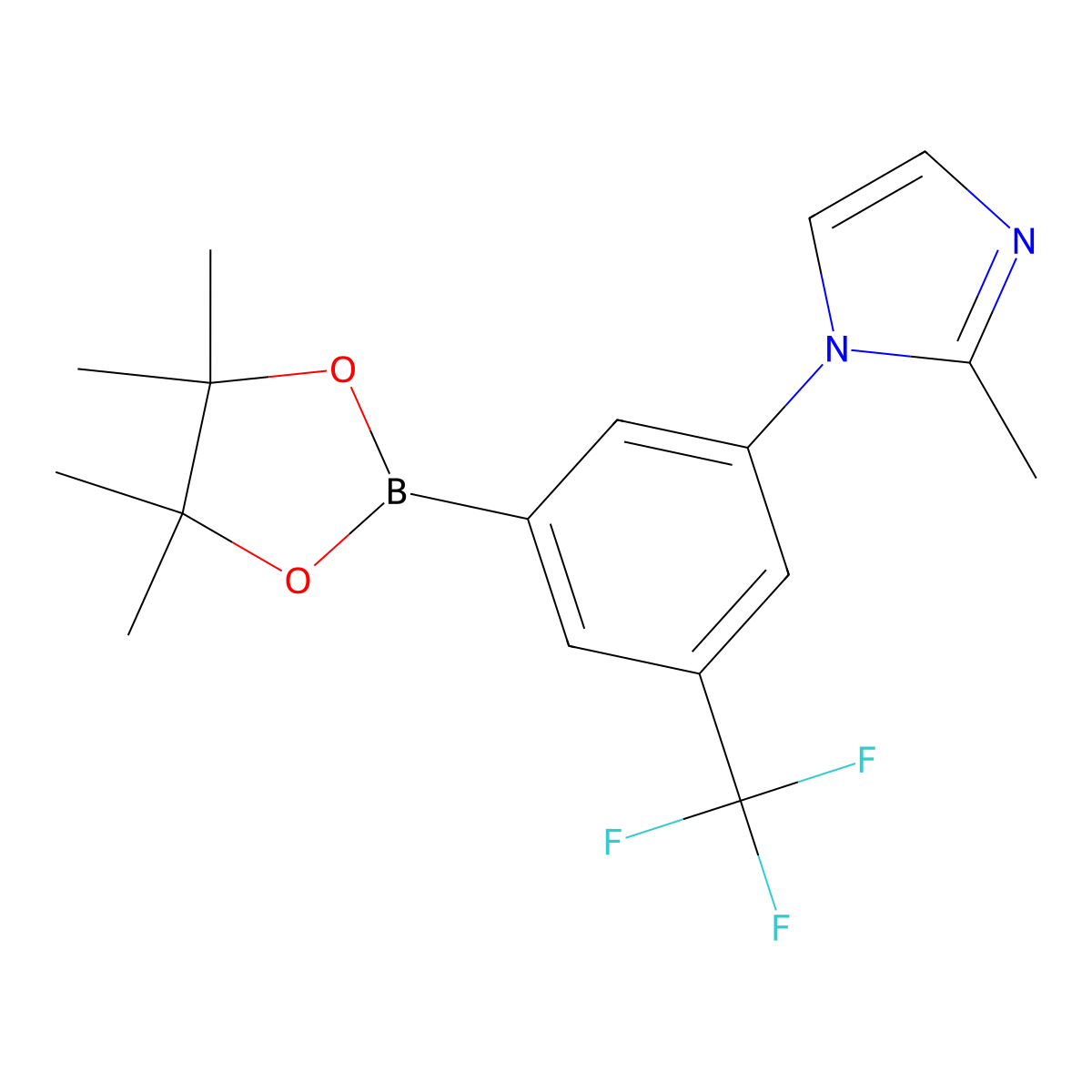 3-(Trifluoromethyl)-5-(2-methylimidazol-1-yl)phenylboronic acid pinacol ester molecular structure, CAS 2223030-83-7