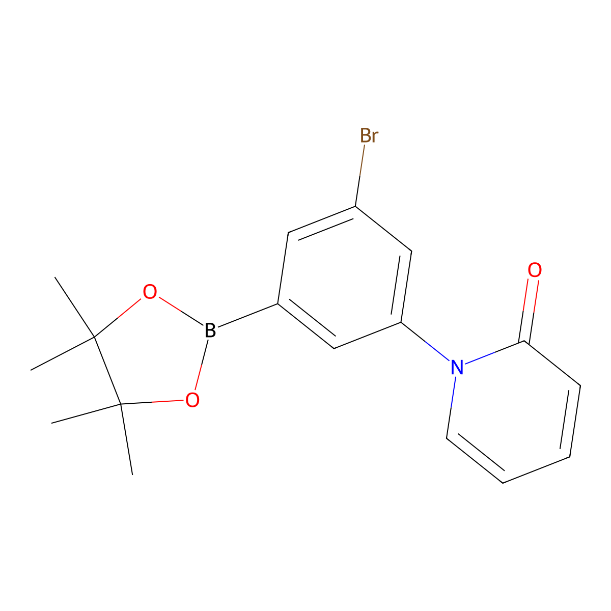 3-Bromo-5-(1H-pyridin-2-one)phenylboronic acid pinacol ester molecular structure, CAS 2223030-99-5