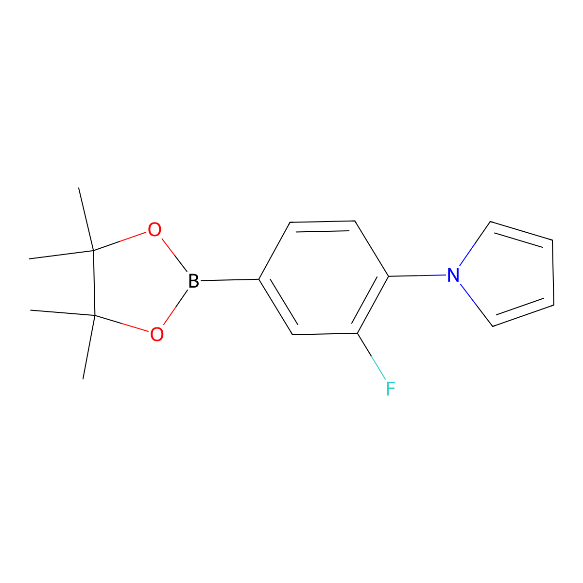 3-Fluoro-4-(1H-pyrrol-1-yl)phenylboronic acid pinacol ester molecular structure, CAS 2223031-01-2