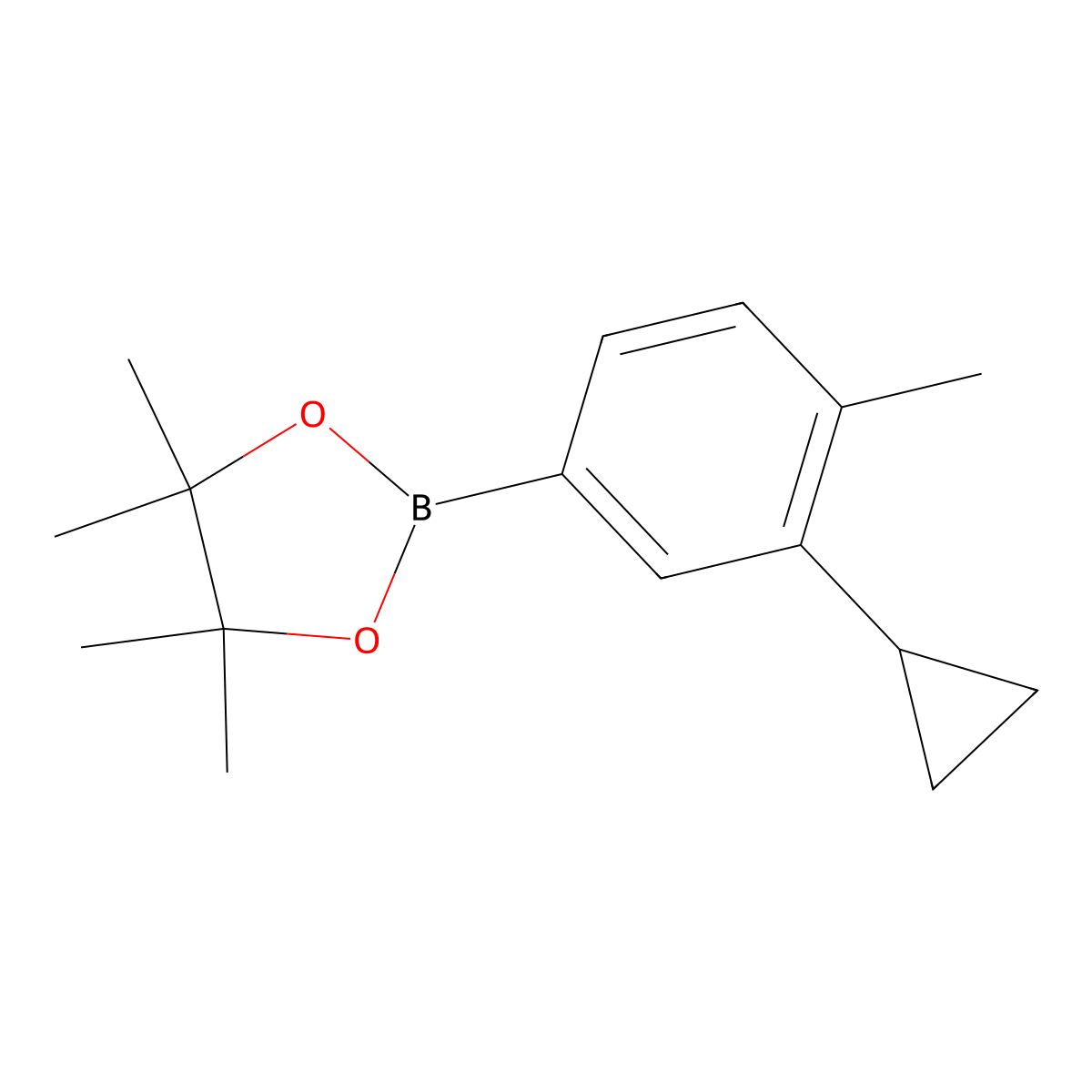 2-(3-Cyclopropyl-4-methylphenyl)-4,4,5,5-tetramethyl-1,3,2-dioxaborolane molecular structure, CAS 2223031-05-6