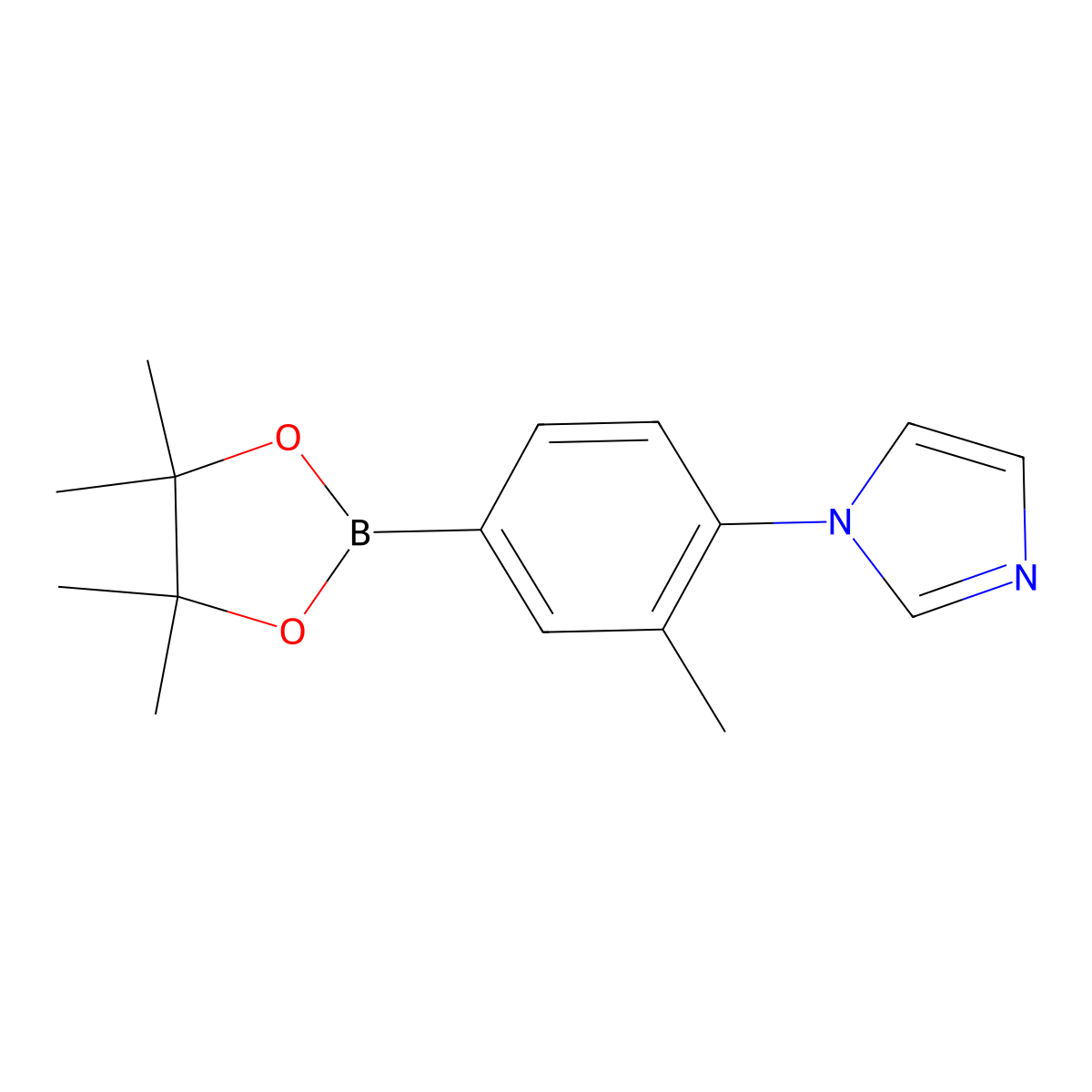 3-Methyl-4-(imidazol-1-yl)phenylboronic acid pinacol ester molecular structure, CAS 2223031-09-0