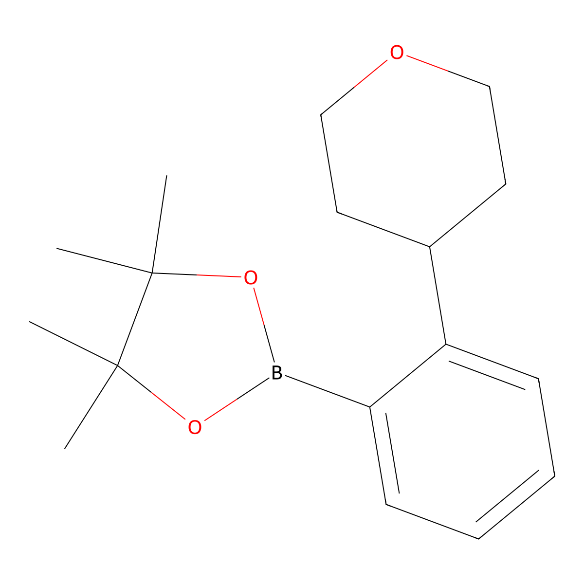 2-(4-Tetrahydropyranyl)phenylboronic acid pinacol ester molecular structure, CAS 2223031-28-3