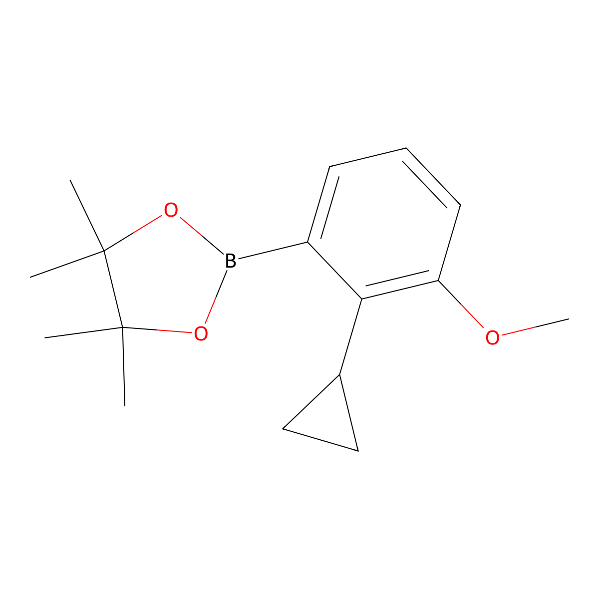 2-(2-Cyclopropyl-3-methoxyphenyl)-4,4,5,5-tetramethyl-1,3,2-dioxaborolane molecular structure, CAS 2223031-34-1