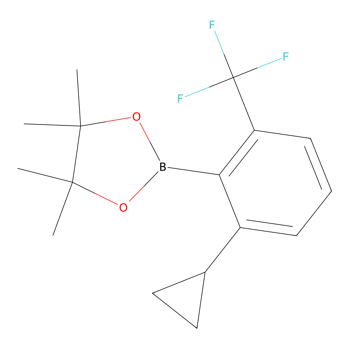 2-Trifluoromethyl-6-cyclopropylphenylboronic acid pinacol ester molecular structure, CAS 2223031-39-6