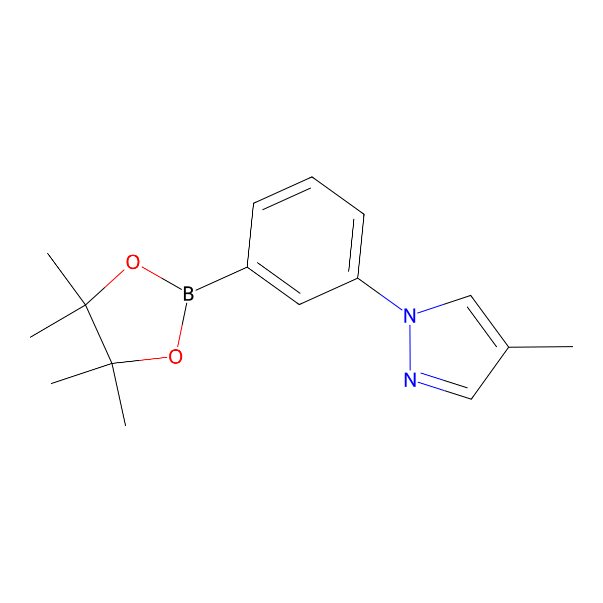 4-Methyl-1-[3-(tetramethyl-1,3,2-dioxaborolan-2-yl)phenyl]-1h-pyrazole molecular structure, CAS 2223031-47-6