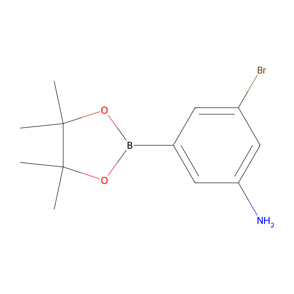 3-Bromo-5-(4,4,5,5-tetramethyl-1,3,2-dioxaborolan-2-yl)aniline molecular structure, CAS 2223031-49-8