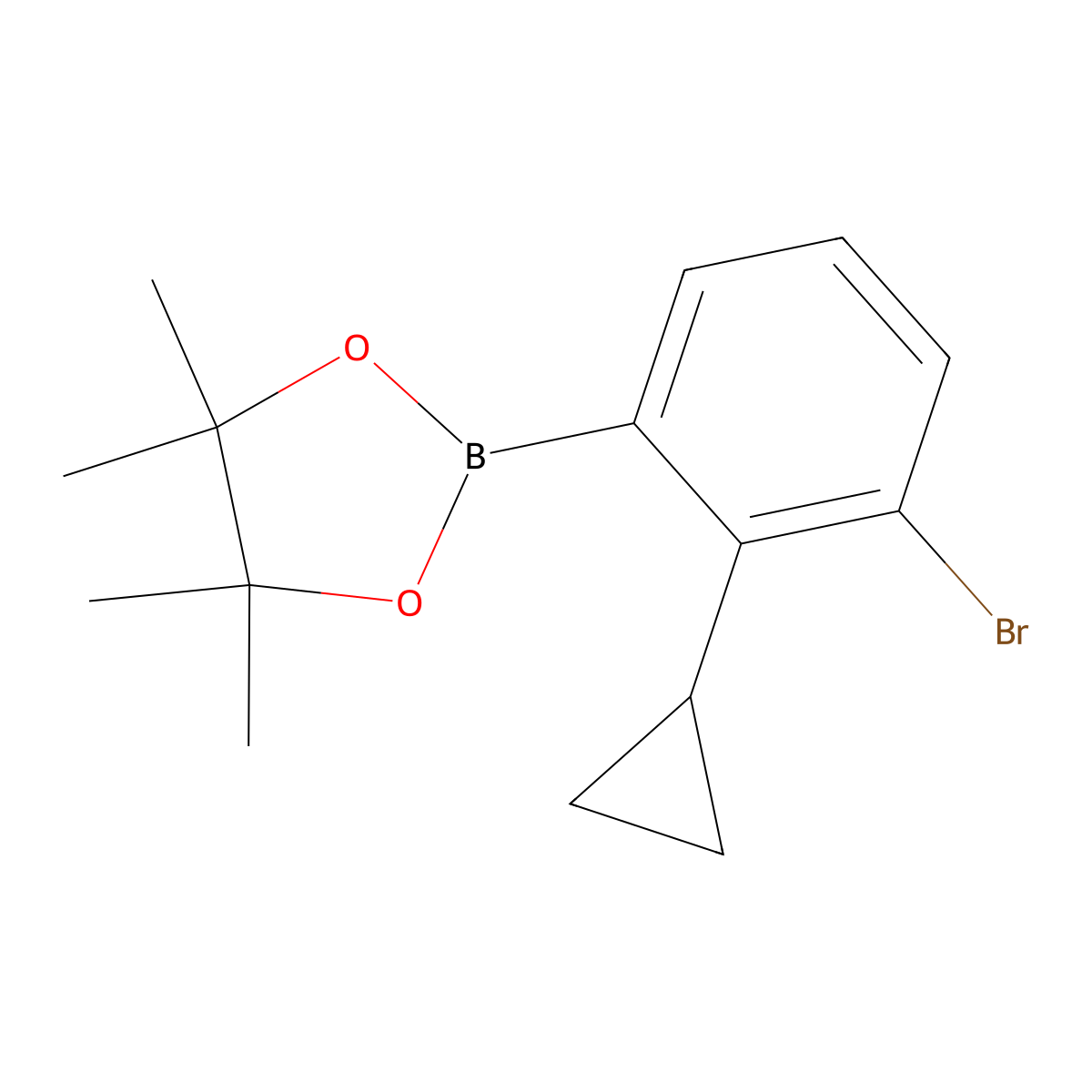 2-(3-Bromo-2-cyclopropylphenyl)-4,4,5,5-tetramethyl-1,3,2-dioxaborolane molecular structure, CAS 2223031-52-3