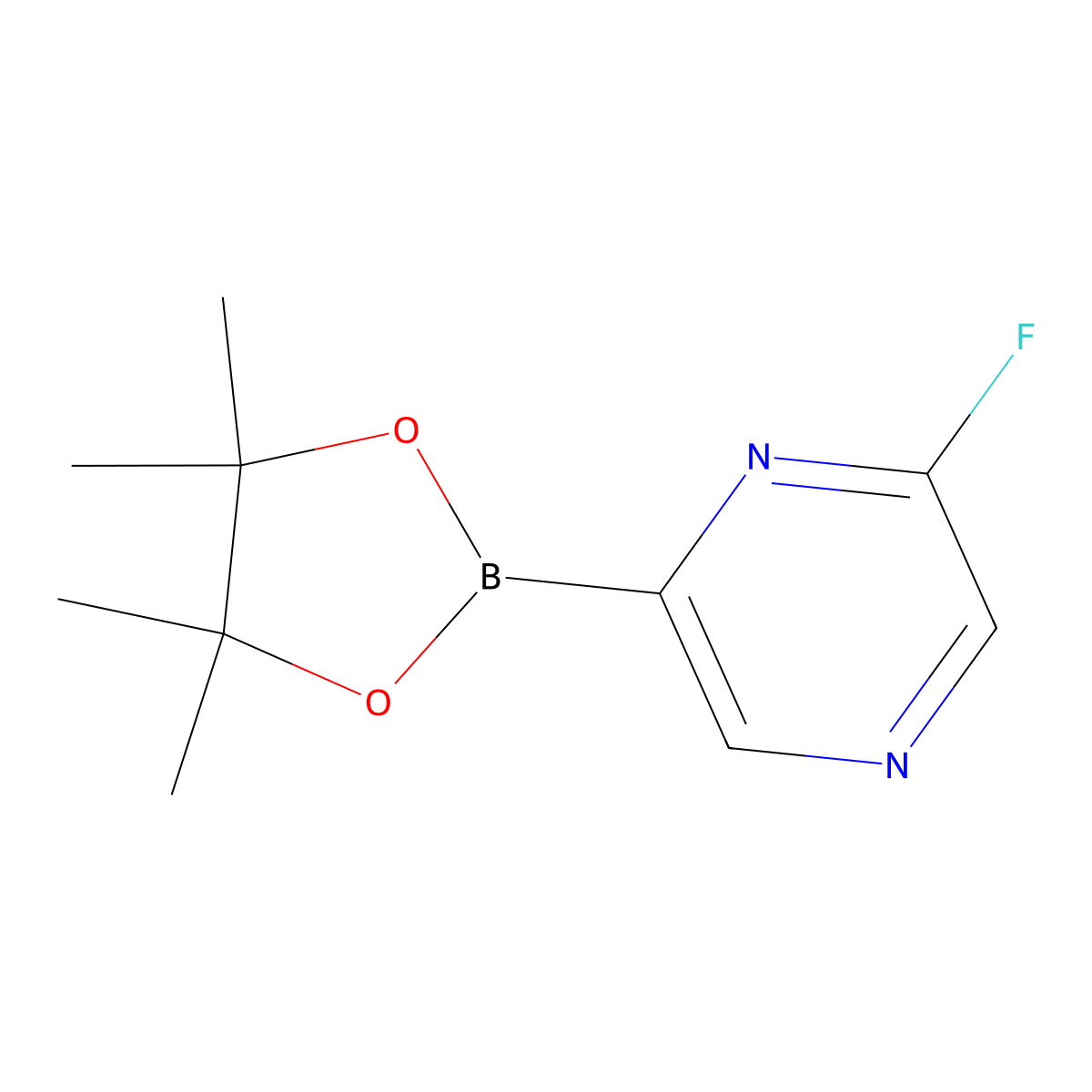 2-Fluoro-6-(4,4,5,5-tetramethyl-1,3,2-dioxaborolan-2-yl)pyrazine molecular structure, CAS 2223031-60-3
