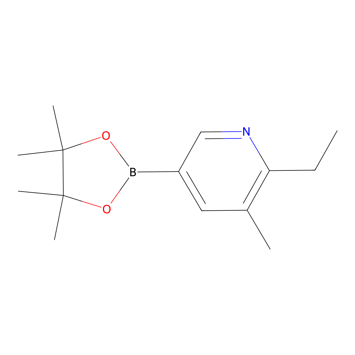 5-Methyl-6-ethylpyridine-3-boronic acid pinacol ester molecular structure, CAS 2223031-67-0