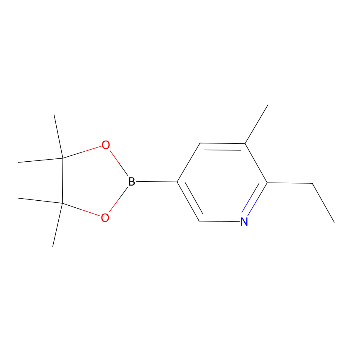5-Methyl-6-ethylpyridine-3-boronic acid pinacol ester molecular structure, CAS 2223031-67-0