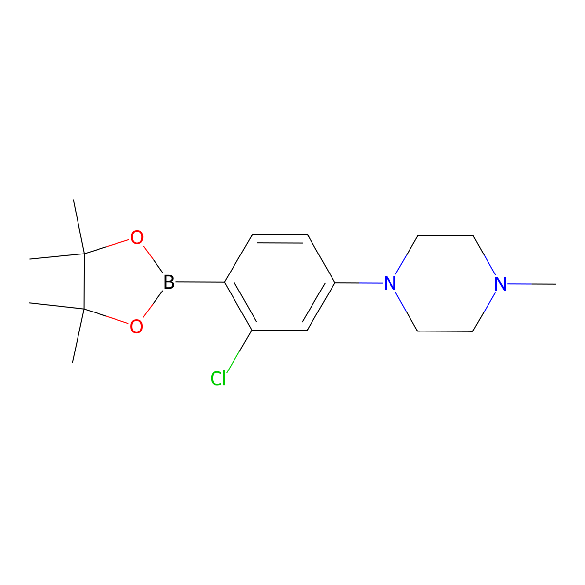 2-Chloro-4-(N-methylpiperazin-1-yl)phenylboronic acid pinacol ester molecular structure, CAS 2223031-80-7
