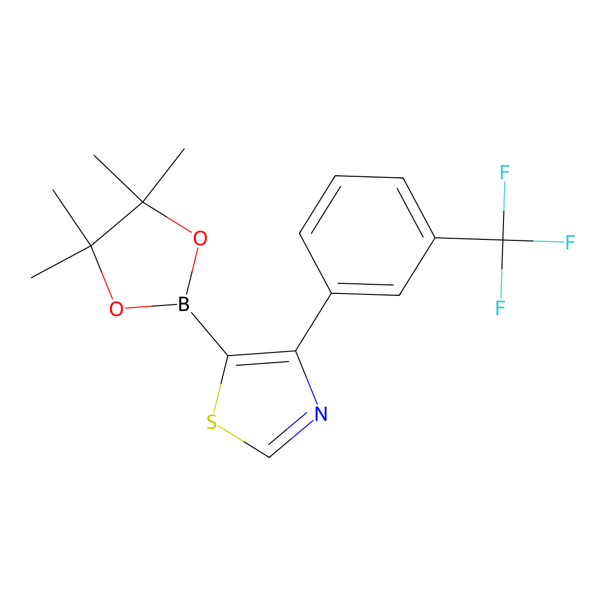 4-(3-Trifluoromethylphenyl)thiazole-5-boronic acid pinacol ester molecular structure, CAS 2223031-87-4