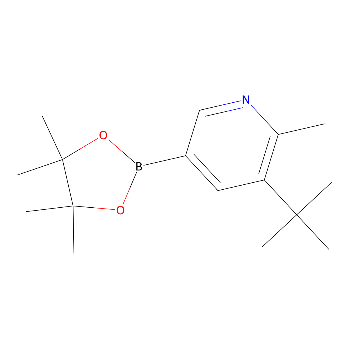 6-Methyl-5-(tert-butyl)pyridine-3-boronic acid pinacol ester molecular structure, CAS 2223031-95-4