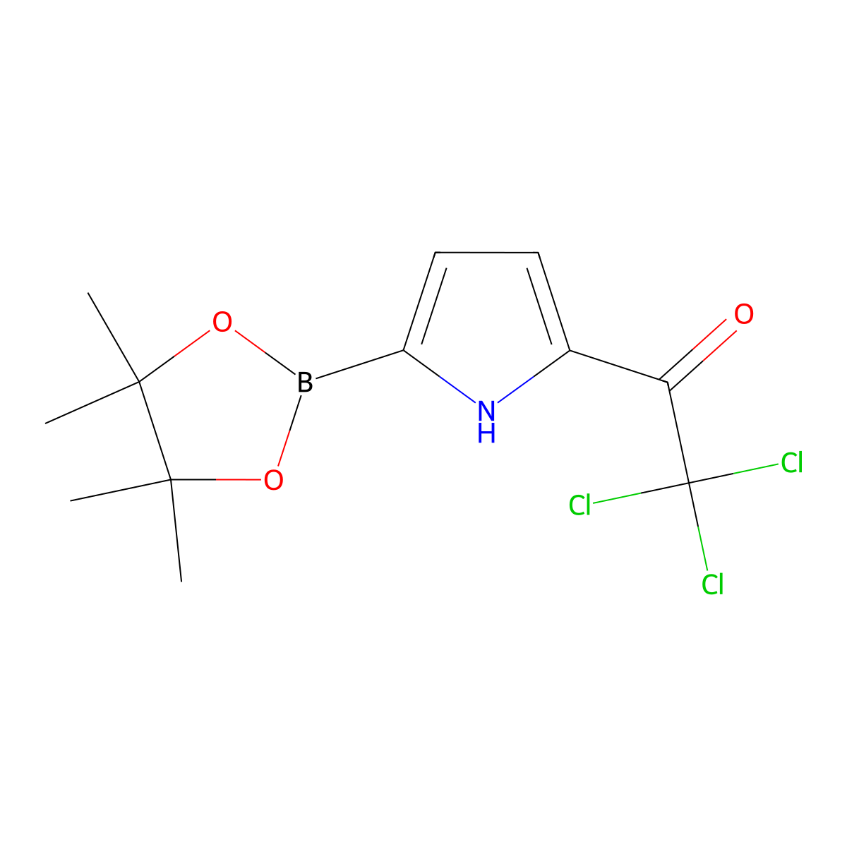 5-Trichloroacetyl-1H-pyrrole-2-boronic acid pinacol ester molecular structure, CAS 2223031-98-7