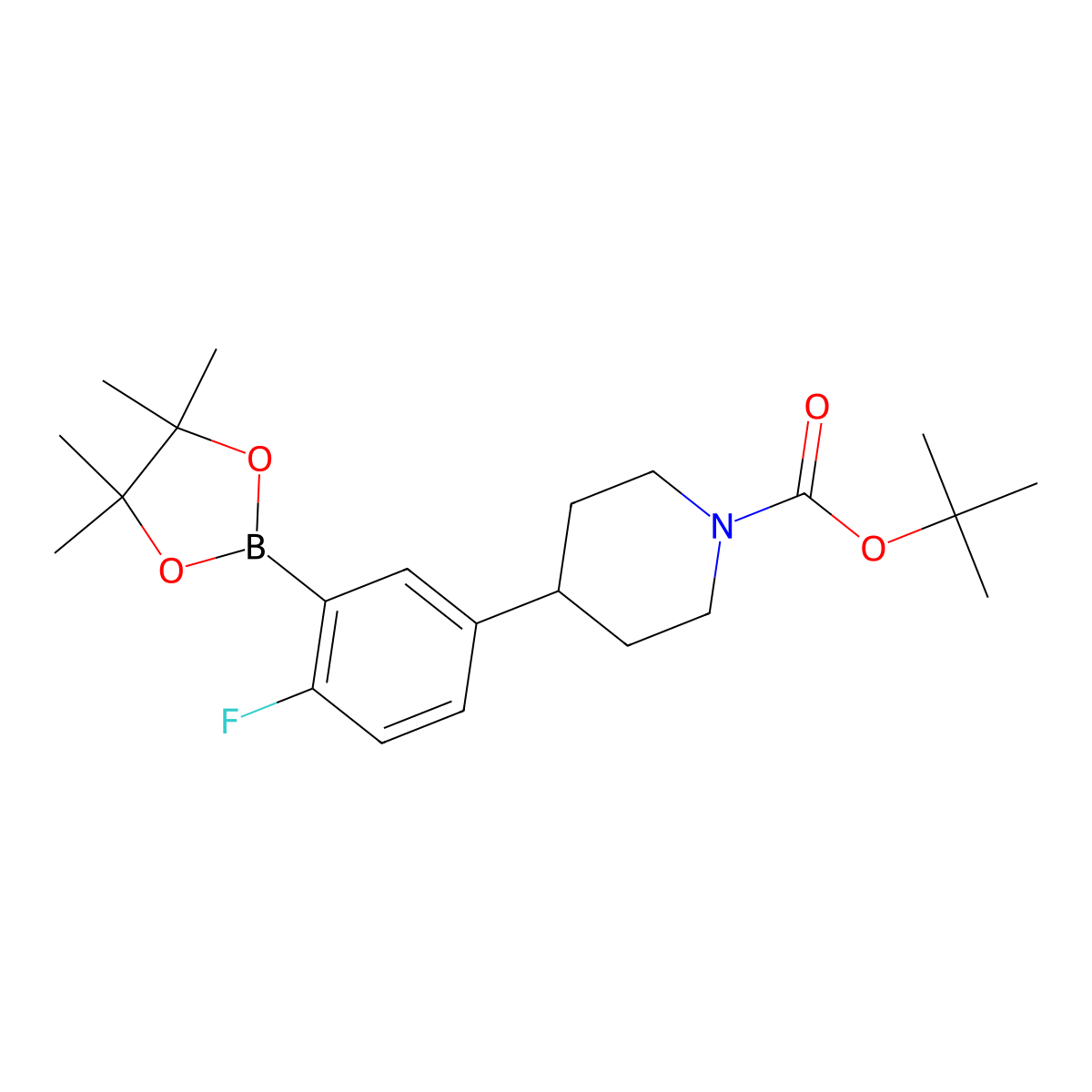 5-(N-Boc-Piperidin-4-yl)-2-fluorophenylboronic acid pinacol ester molecular structure, CAS 2223032-00-4