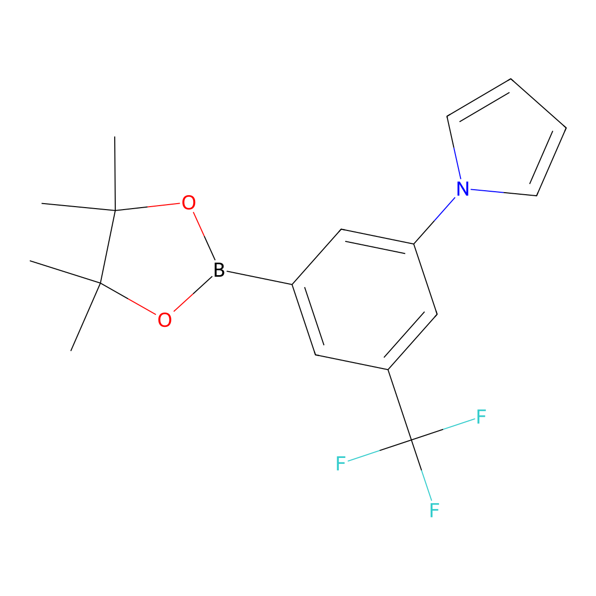 3-(Trifluoromethyl)-5-(1H-pyrrol-1-yl)phenylboronic acid pinacol ester molecular structure, CAS 2223032-13-9