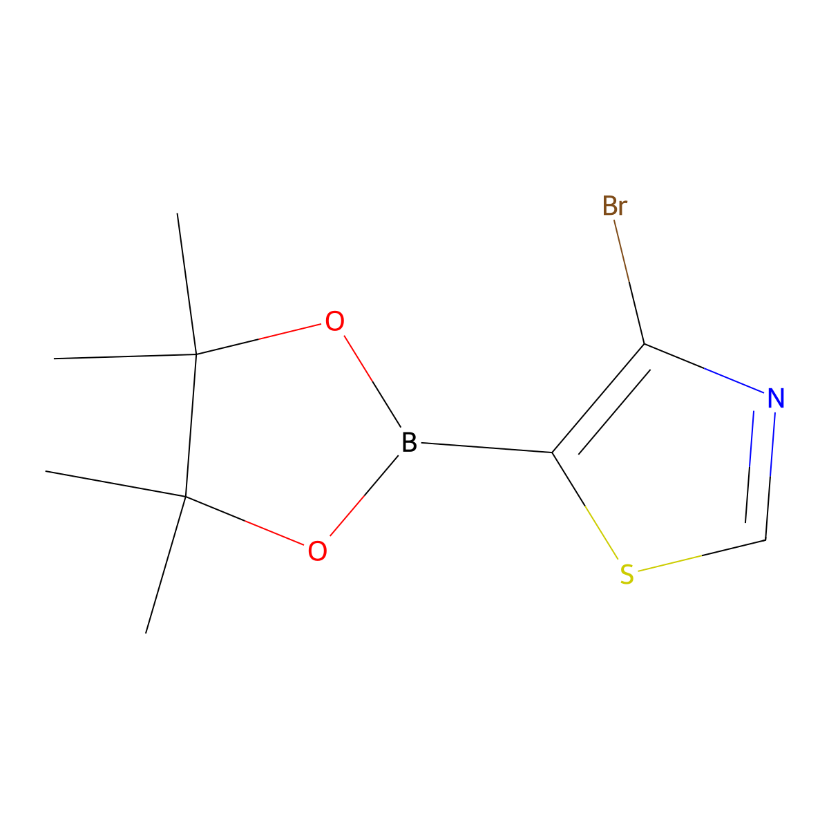 4-Bromothiazole-5-boronic acid pinacol ester molecular structure, CAS 2223032-14-0