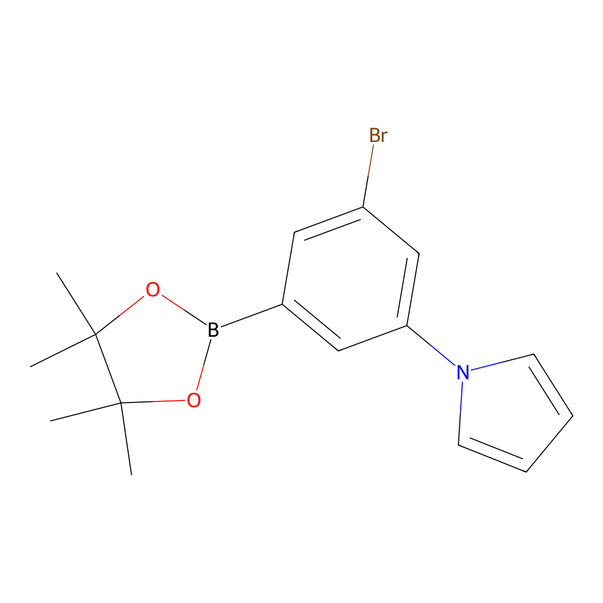 3-Bromo-5-(1H-pyrrol-1-yl)phenylboronic acid pinacol ester molecular structure, CAS 2223032-19-5