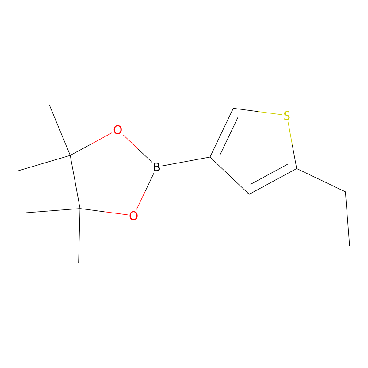 2-(5-Ethylthiophen-3-yl)-4,4,5,5-tetramethyl-1,3,2-dioxaborolane molecular structure, CAS 2223032-20-8