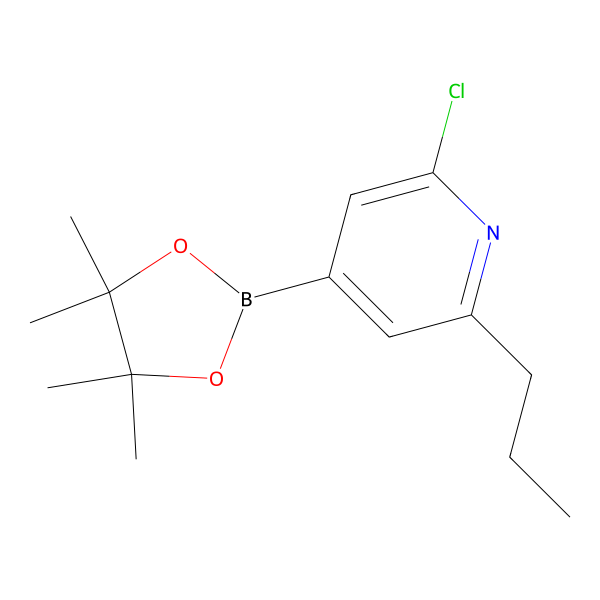 2-Chloro-6-(n-propyl)pyridine-4-boronic acid pinacol ester molecular structure, CAS 2223032-49-1