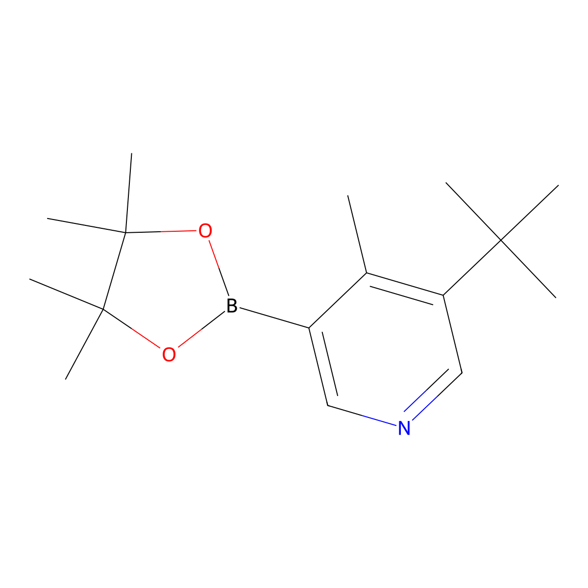 4-Methyl-5-(tert-butyl)pyridine-3-boronic acid pinacol ester molecular structure, CAS 2223032-82-2