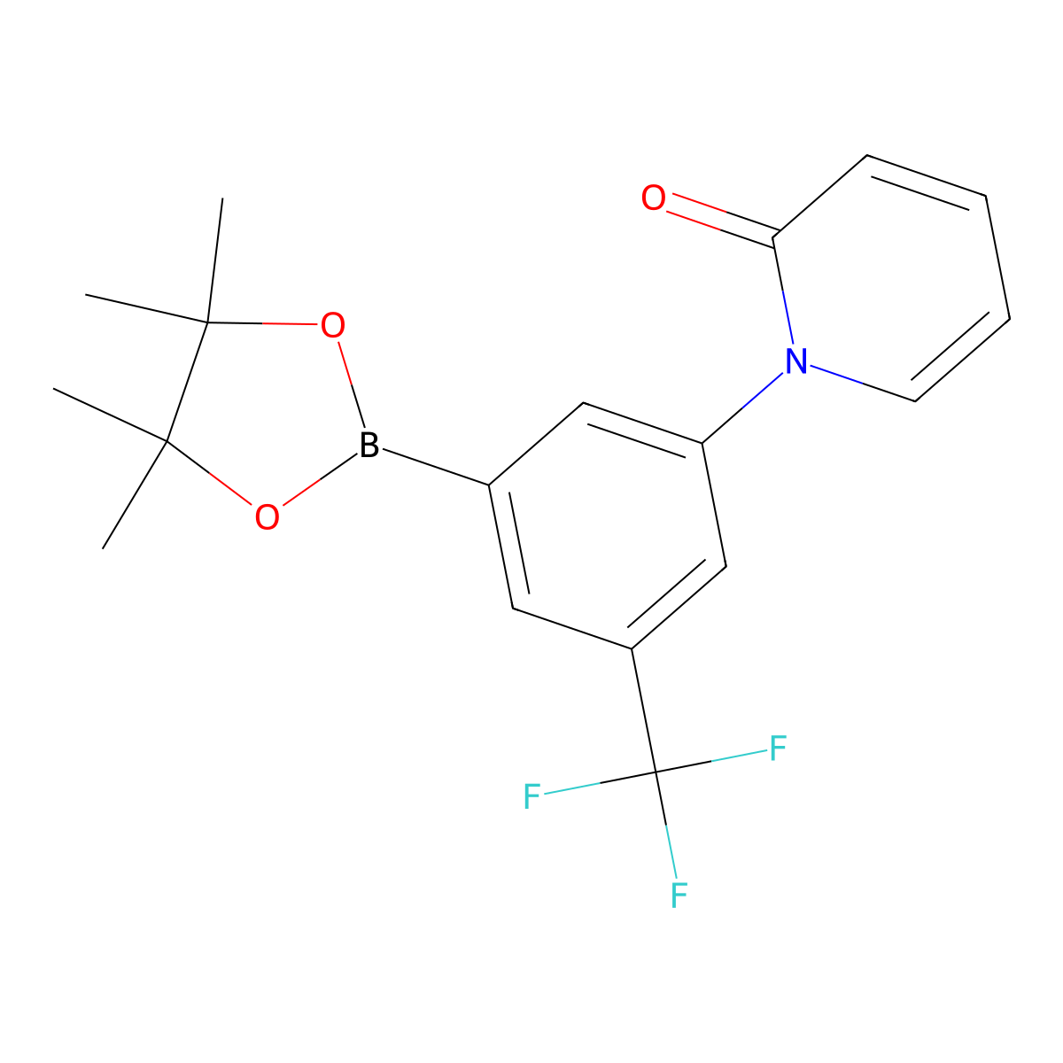 3-(Trifluoromethyl)-5-(1H-pyridin-2-one)phenylboronic acid pinacol ester molecular structure, CAS 2223032-83-3