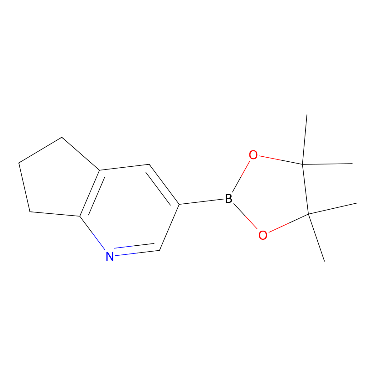 3-(4,4,5,5-Tetramethyl-1,3,2-dioxaborolan-2-yl)-6,7-dihydro-5H-cyclopenta[b]pyridine molecular structure, CAS 2223033-00-7