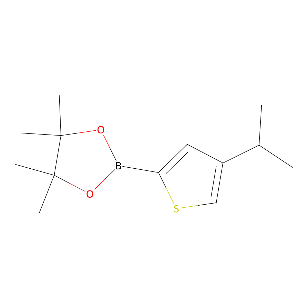 2-(4-Isopropylthiophen-2-YL)-4,4,5,5-tetramethyl-1,3,2-dioxaborolane molecular structure, CAS 2223033-13-2