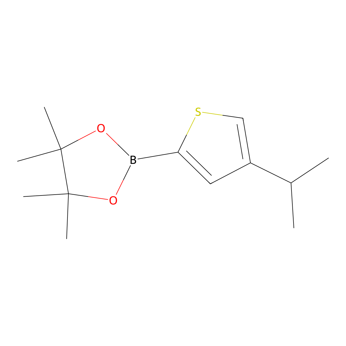 2-(4-Isopropylthiophen-2-YL)-4,4,5,5-tetramethyl-1,3,2-dioxaborolane molecular structure, CAS 2223033-13-2