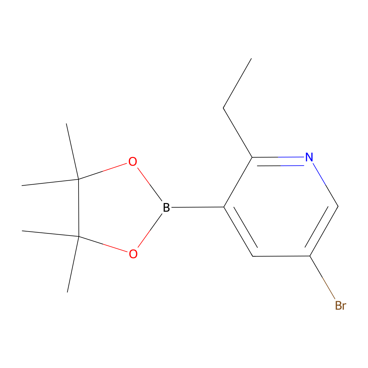 5-Bromo-2-ethylpyridine-3-boronic acid pinacol ester molecular structure, CAS 2223033-17-6
